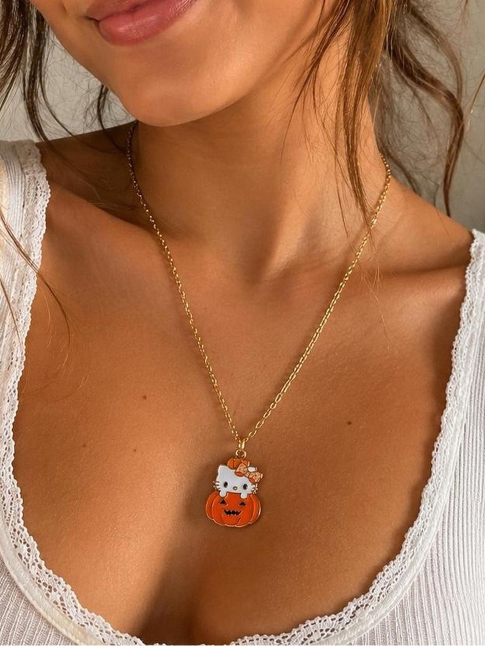 Spooky-Cute Hello Kitty Halloween Necklace